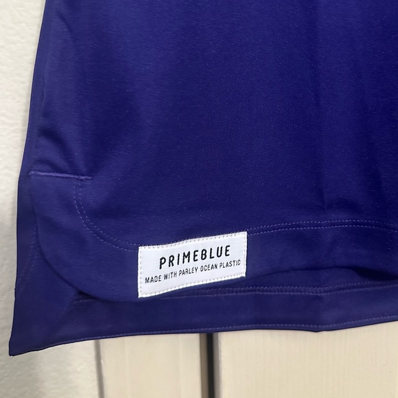 ❗️Adidas PrimeBlue Purple Short Sleeve Active Polo Short Sleeve Shirt Size Small - Picture 2 of 8
